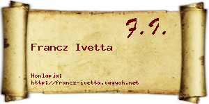 Francz Ivetta névjegykártya